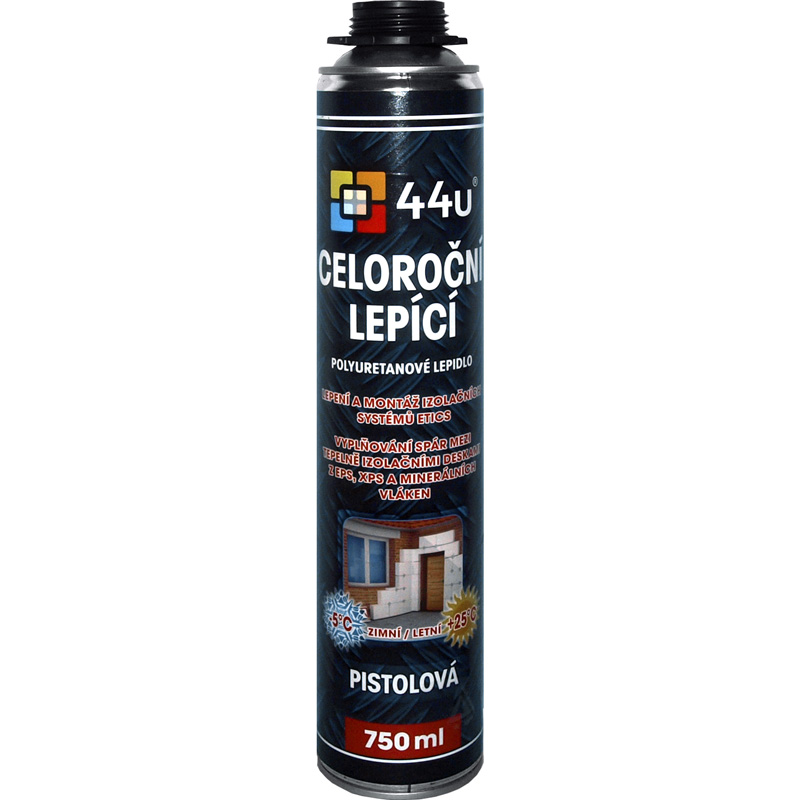 44u Lepící pěna CELOROČNÍ 750 ml pistolová (od -5°C do +25°C)